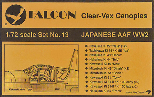 (SO) 1/72 Falcon Canopies Set Japanese Army Air Force World War II