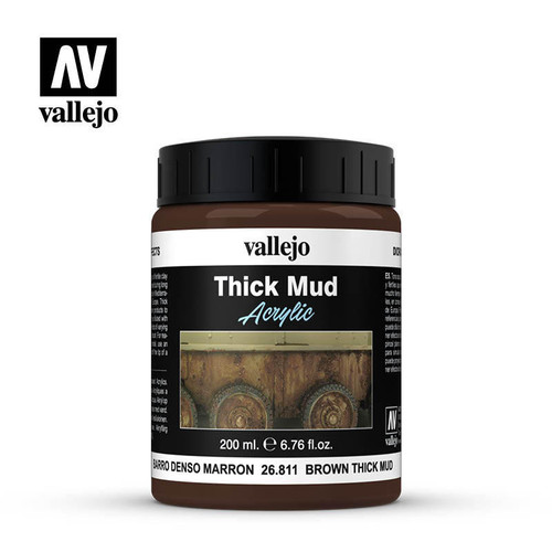 (SO) Vallejo 200ml Bottle Brown Thick Mud Diorama Effect