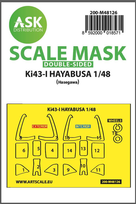 (SO) 1/48 Art Scale Ki-43-I Hayabusa double-sided express mask, self-adhesive and pre-cutted for Hasegawa