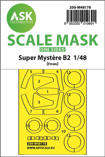 (SO) 1/48 Art Scale Super Mystere B2 one-sided express fit mask for FRROM - Special Hobby
