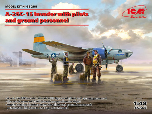 (SO) 1/48 ICM A-26C-15 Invader w/Pilots & Ground Personnel