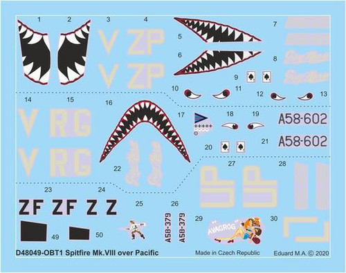 (SO) 1/48 Eduard Decal Spitfire Mk.VIII over Pacific for Eduard