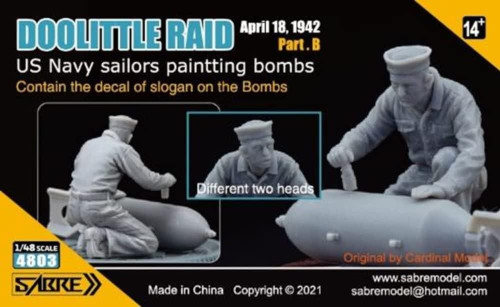 (SO) 1/48 Sabre Model DOOLITTLE RAID Part.B US Navy sailors paintting bombs