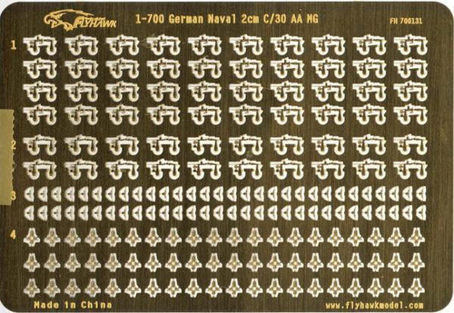 (SO) 1/700 Flyhawk Photo Etch German Naval 2cm C/30 AA MG