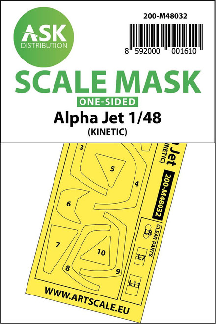 (SO) 1/48 Art Scale Alpha Jet one-sided painting mask for Kinetic