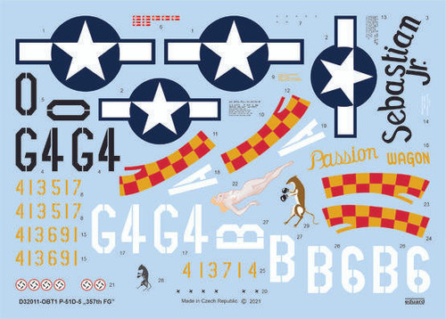 (SO) 1/32 Eduard Decal P-51D-5 357th FG for Tamiya/Revell
