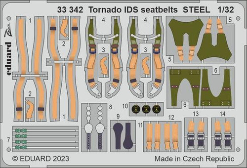 (SO) 1/32 Eduard Tornado IDS seatbelts Steel for Italeri