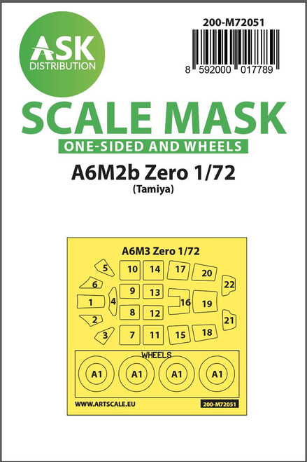 (SO) 1/72 Art Scale A6M2b Zero one-sided painting express mask for Tamiya