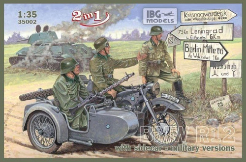 (SO) 1/35 IBG BMW R12 with Sidecar - Military Version ( 2 in 1)