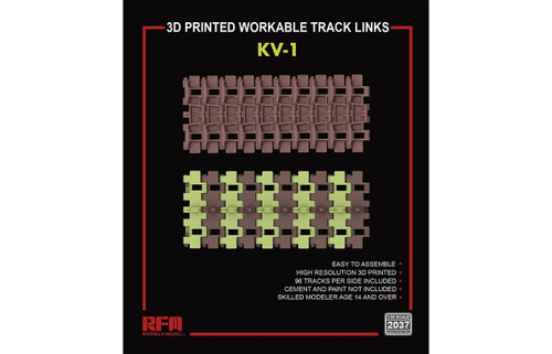 (SO) 1/35 Ryefield Model 3D printed Workable track links for KV-1