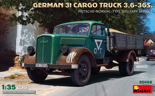 (SO) 1/35 Miniart 3t Cargo Truck 3,6-36S. Pritsche-Normal-Type Military Plastic Model Kit