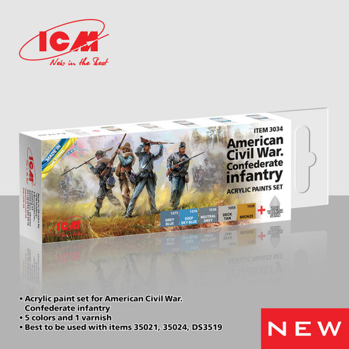 (SO) ICM Models Acrylic paint set for American Civil War. Confederate infantry
