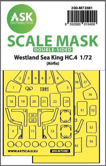 (SO) 1/72 Art Scale Westland Sea King HC.4 double-sided express fit mask for Airfix