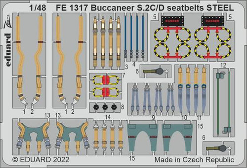 (SO) 1/48 Eduard Buccaneer S.2C/D seatbelts Steel for Airfix