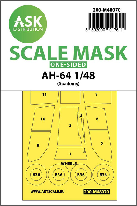 (SO) 1/48 Art Scale AH-64 one-sided mask for Academy