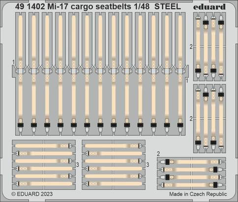 (SO) 1/48 Eduard Mi-17 cargo seatbelts STEEL Photo Etch