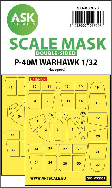 (SO) 1/32 Art Scale P-40M Warhawk double-sided express masks for Hasegawa/Hobby2000