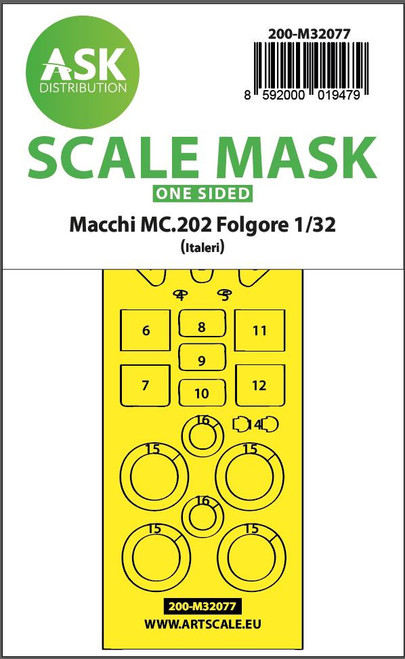 (SO) 1/32 Art Scale Macchi MC.202 Folgore one-sided express fit mask for Italeri