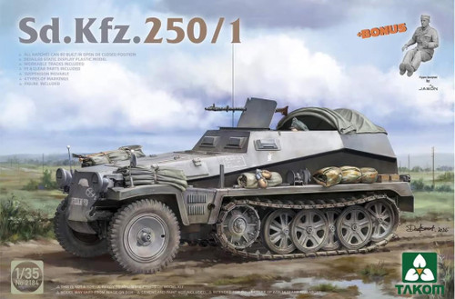 (SO) 1/35 Takom Sd.Kfz.250/1 Half Track w/Figure