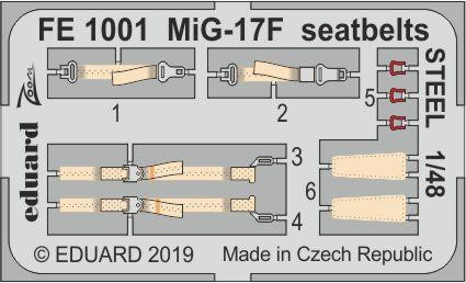 (SO) 1/48 Eduard MiG-17F seatbelts Steel for Hobby Boss