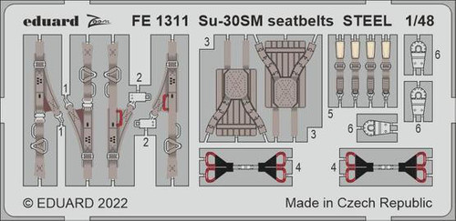 (SO) 1/48 Eduard Su-30SM seatbelts Steel for Great Wall Hobby