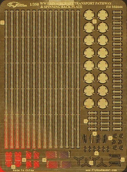 (SO) 1/350 Flyhawk Photo Etch WWII IJN Aircraft Transport Pathway & Spinning Back Plate