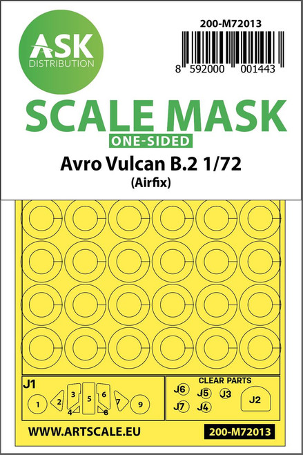 (SO) 1/72 Art Scale Avro Vulcan B.2 one-sided painting mask for Airfix