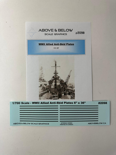 (SO) 1/700 Above & Below Decals WWII Anti-Skid Plates 6x36