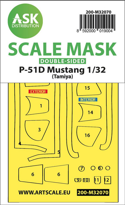(SO) 1/32 Art Scale P-51D Mustang double-sided fit mask for Tamiya
