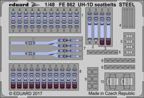 (SO) 1/48 Eduard UH-1D seatbelts Steel for Kittyhawk