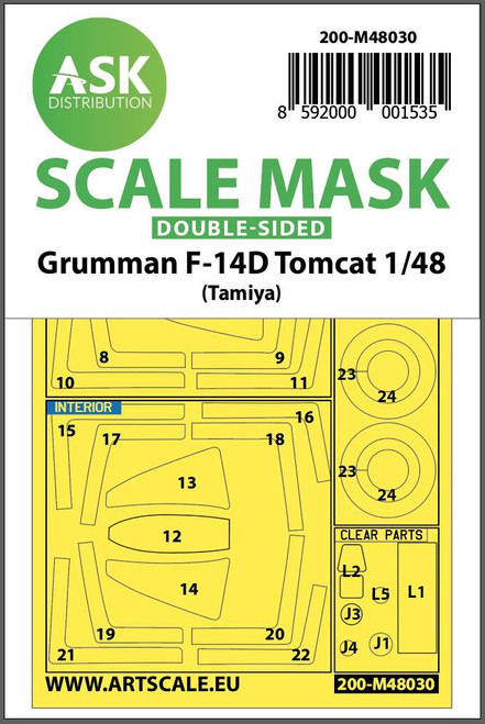 (SO) 1/48 Art Scale F-14D double-sided painting mask for Tamiya