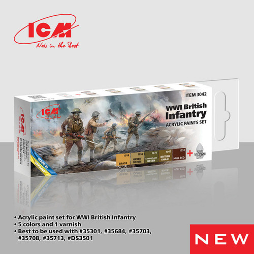 (SO) ICM Acrylic Paint Set WWI British Infantry