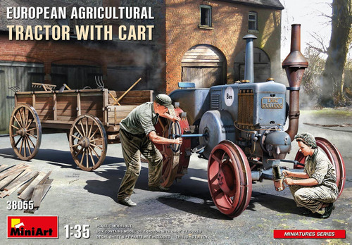 (SO) 1/35 Miniart European Agricultural Tractor w/Cart