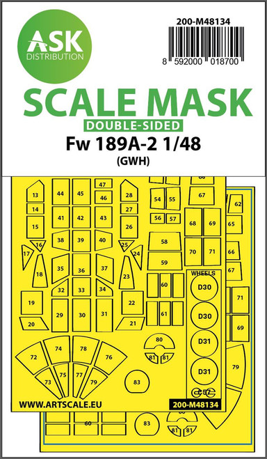 (SO) 1/48 Art Scale Fw 189A-2 double-sided express mask for GWH