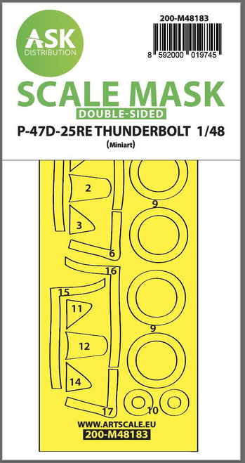 (SO) 1/48 Art Scale P-47D-25RE Thunderbolt double-sided express fit mask for MINIART