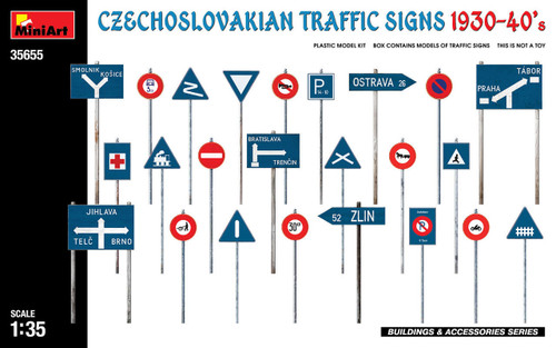 (SO) 1/35 Miniart Czechoslovakian Traffic Signs 1930-40s