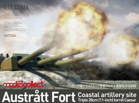 (SO) 1/72 Modelcollect Austratt fort coastal artillery site triple 28cm turret Caesar