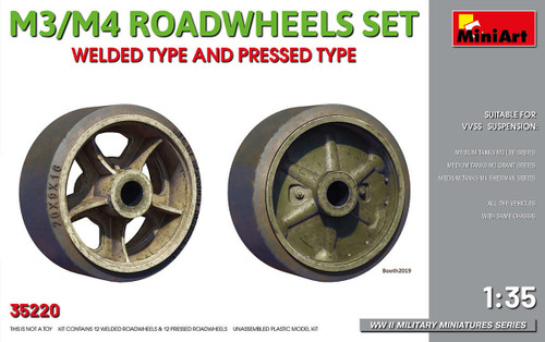 (SO) 1/35 Miniart M3/M4 Roadwheels Welded & Pressed Type Set