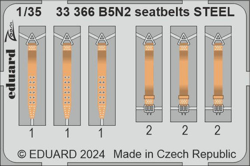 (SO) 1/35 Eduard B5N2 seatbelts STEEL Zoom set