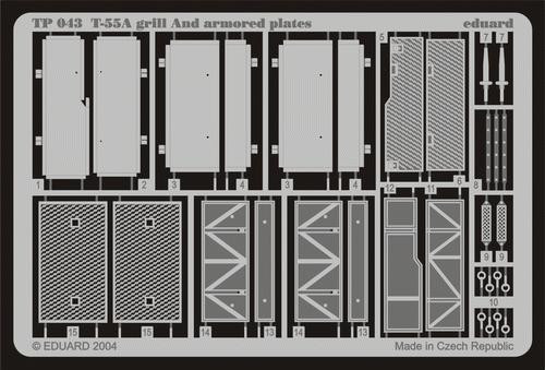 (SO) 1/35 Eduard T-55A grill and armoured platesfor Tamiya 35257