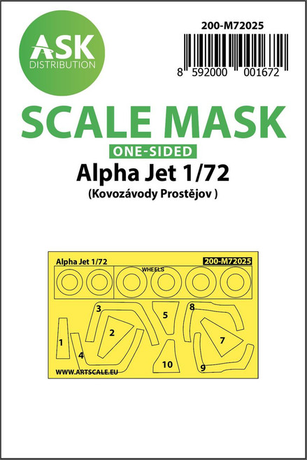 (SO) 1/72 Art Scale Alpha Jet one-sided painting mask for KPM Prostejov