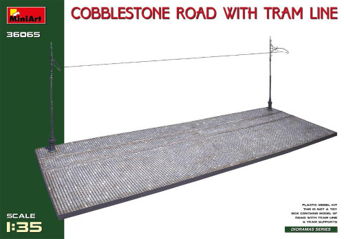 (SO) 1/35 Miniart Cobblestone Road w/Tram Line (Injection Mold)