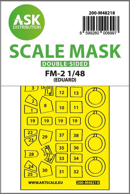 (SO) 1/48 Art Scale FM-2 double-sided express fit mask for Eduard