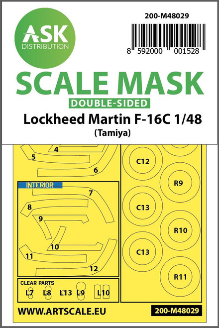 (SO) 1/48 Art Scale F-16C double-sided painting mask for Tamiya