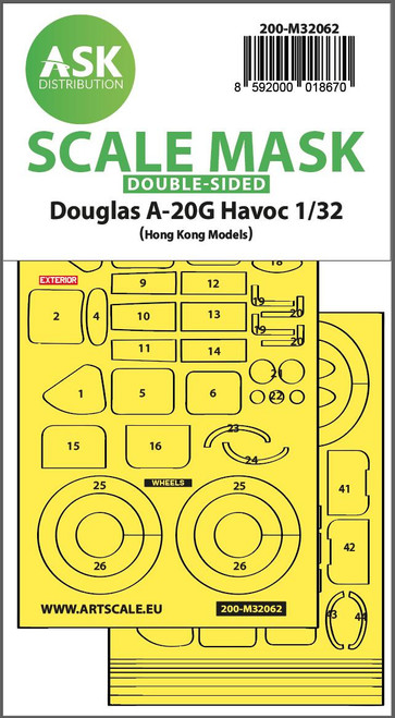 (SO) 1/32 Art Scale A-20G Havoc double-sided express self adhesive mask for HK Model
