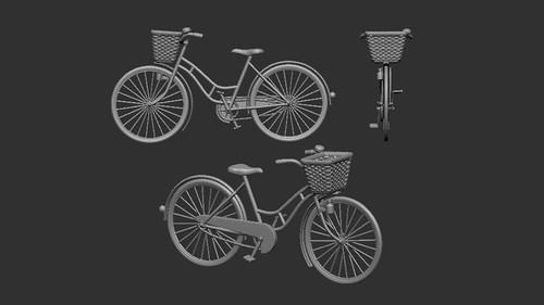 (SO) 1/72 Art Scale Womens Bicycle classic Mask 3D print
