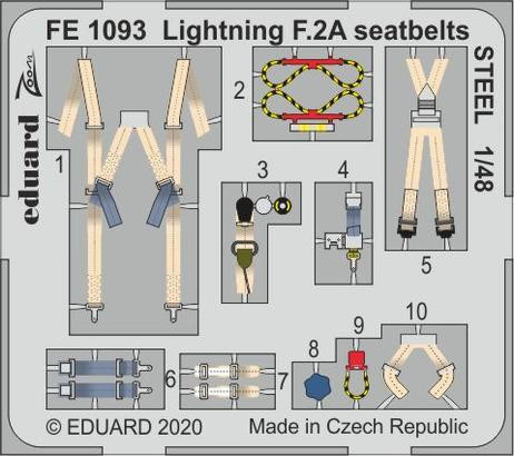 (SO) 1/48 Eduard Lightning F.2A seatbelts Steel for Airfix