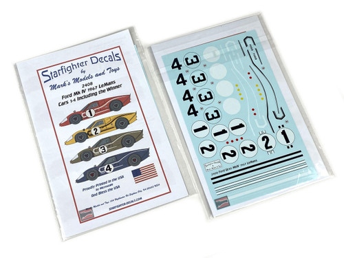 (SO) 1/24 Starfighter Decals - Ford GT40 Mk IV Lemans 1967