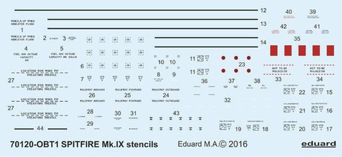 (SO) 1/72 Eduard Decal Spitfire Mk.IX stencils for Eduard