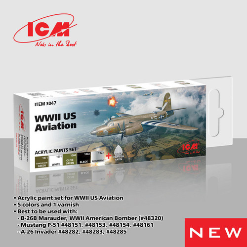(SO) ICM Acrylic paint set for WWII US Aviation